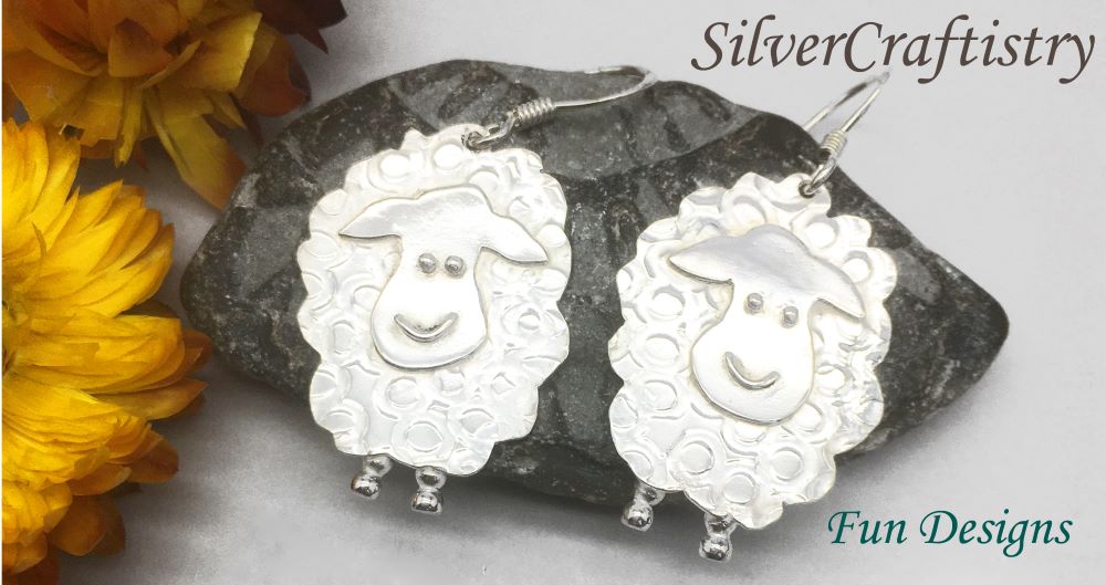 silver lamb earrings